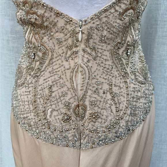 Stephen Yearick soft pink halter maxi beaded top dress - Picture 7 of 15